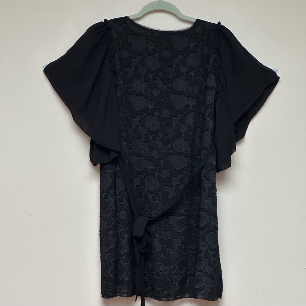 Gold Hawk Black Floral Silk Blend Mini Dress Size Small - Picture 2 of 8